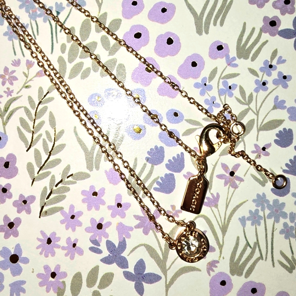 Gold Coach&Swarovski necklace